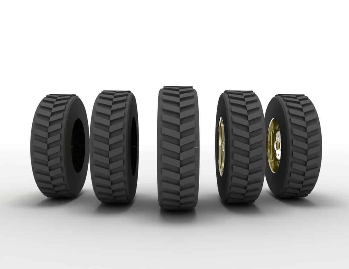 3D rendering truck tires concept.